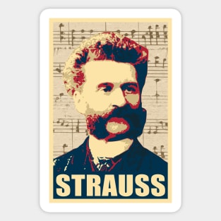 Johann Strauss II musical notes Sticker